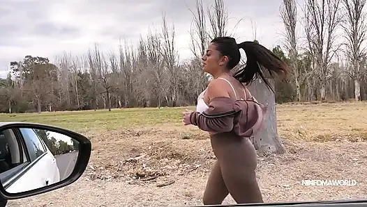 Unknown girl from the park eats and I give her cum on her face