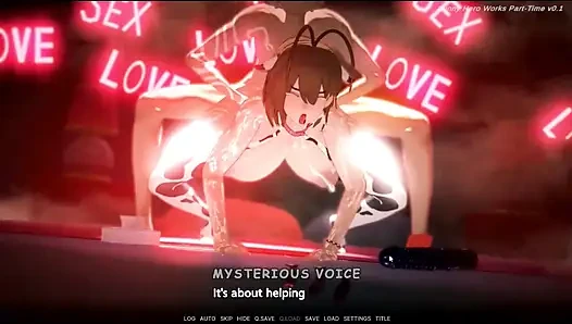 Hentai oyunu -hentai tavşanı kahraman yarı zamanlı seks oyun animasyonu yapıyor