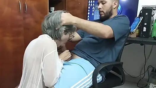 Seeing You at Home Without Your Wife Is a Great Temptation, I Love Your Cock, It's so Delicious.