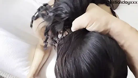 Alice thunder, eine geile brünette schlampe, genießt es, schwanz von christian clay in muschi und arsch zu nehmen