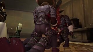 Секс вчетвером, гэнгбэнг с двойным проникновением - Warcraft Пародия