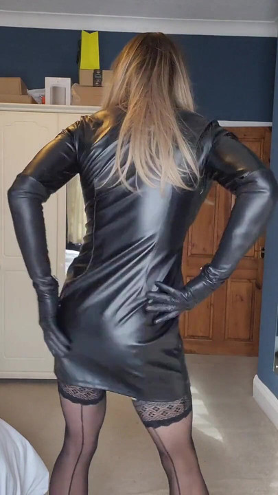 JessicaXD - Δερμάτινο φόρεμα πουκάμισο