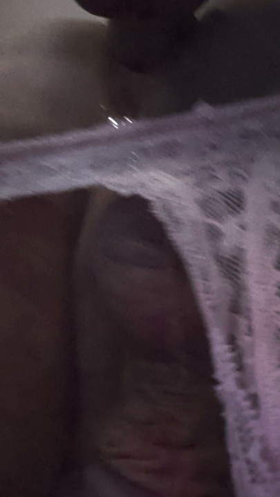 Pink panties wet from anal.