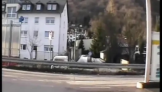 Blonde slut is showing her dirty minds to stranger