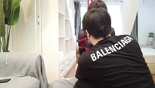 Mz09 - çoraplı ve kırmızı ipli tam vücut titreşimli orgazm