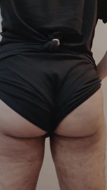 Chubby Boy Stroking Cock And Showing Ass