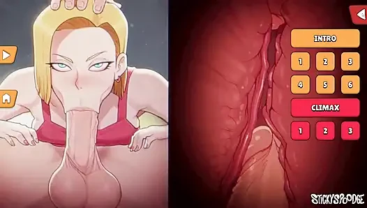 Android 18 Gears Deep - Mengisi wajah Android 18 dengan Susu