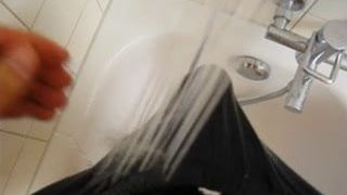 Cock rubbing under the shower wetlook