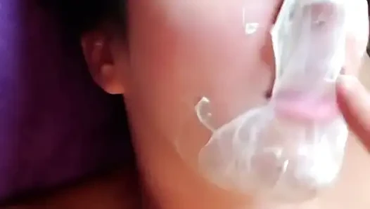 Facial bubblegum lengket - pov telanjang - bunny looner