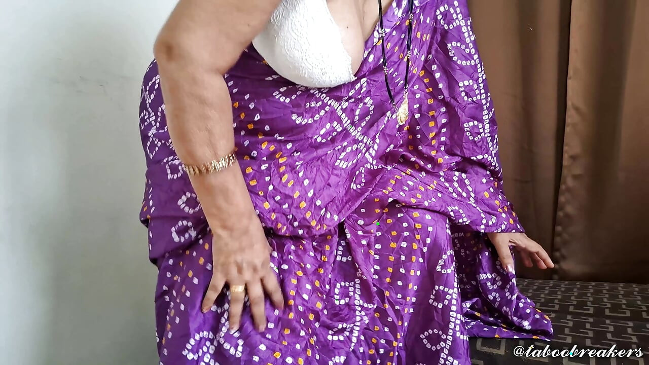 Purple Saree Love the Gujrati Bhabhi Feeling