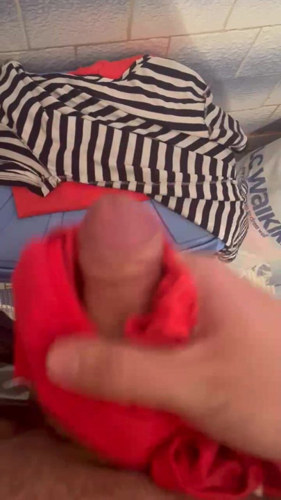 Having some fun using my mommy dirty panties