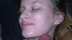 Jerking off with cum from stepsister