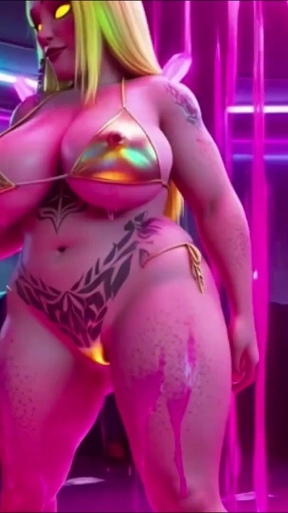 Cyberpunk neon dầu twerk: khỏa thân khiêu vũ trở lại 2034 | Clip 2
