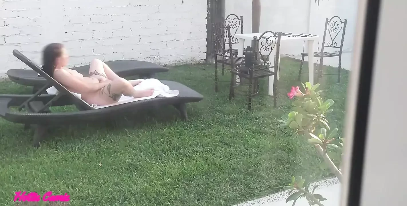 I Recorded My Stepsister Sunbathing Naked and Masturbating in the Garden