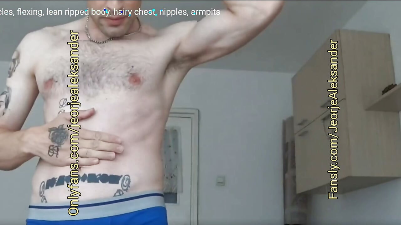 Fit tight muscular body working out