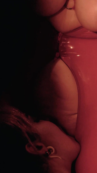 Iconic moment from "Sexy Lesbian Petting in Latex - FREE porn video"