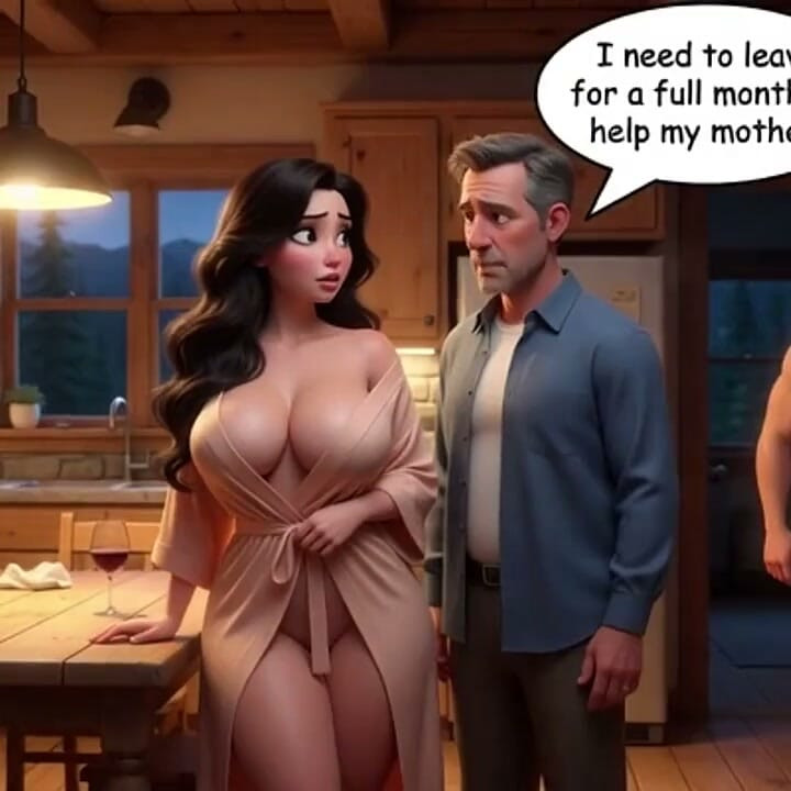 Kevin Finds Passion with His Stepmother During a Long Winter Absence (ai Generated)