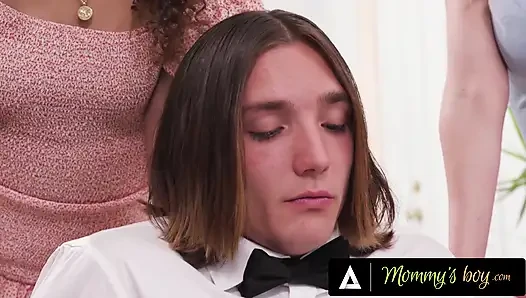 MOMMY's BOY - wilder reverse-gangbang mit MILfs und einem glücklichen mann, der von tür zu tür macht