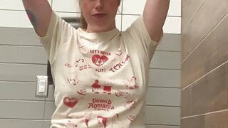 Dada's cum sock in my mouth in a public restroom