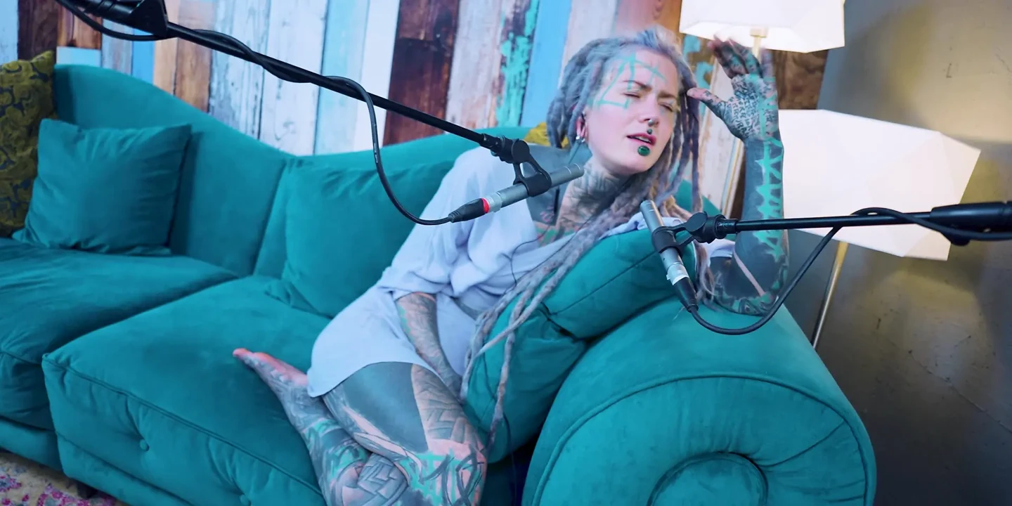 I talk about I - Isolation - ASMR podcast SFW talking goth skinny girl dreadlocks tattoo model inked girl