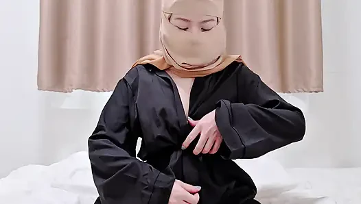 POV: Hijabi Girl Sensual Black Abaya Tease.