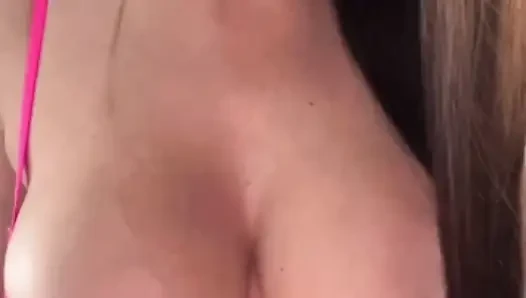 I love to cum on my stepmom's big milky tits