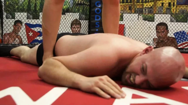 Redhead destroys bald guy