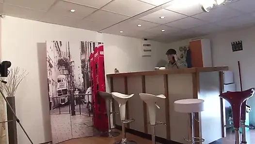 Sexy brunette slut fucks horny old white man