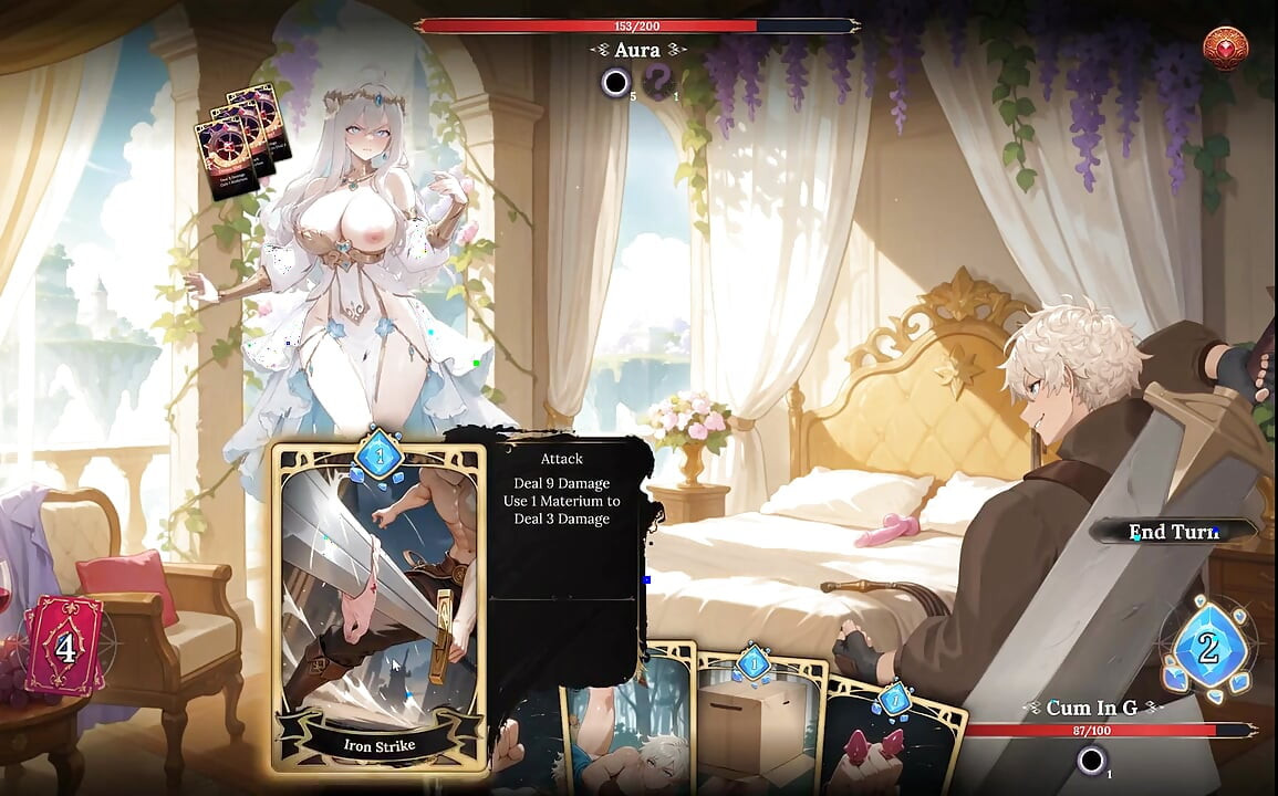Aura 2 Lust of the Gods Hentai Game Ep.1 Stripping SEX battle with my GODDESS WIFE !