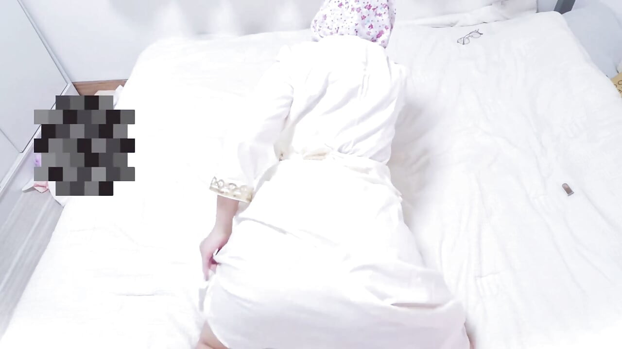 A Malaysian Hijabi Girl Teasing with White Abaya Showing off Her Ass
