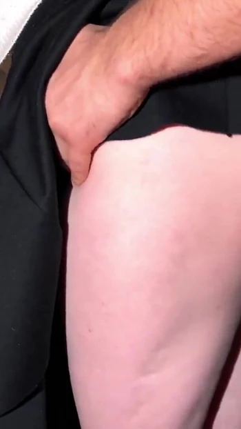 Key moment from "Cute girl sucks her lover's cock and fucks him on the doorstep so her husband doesn't see it"