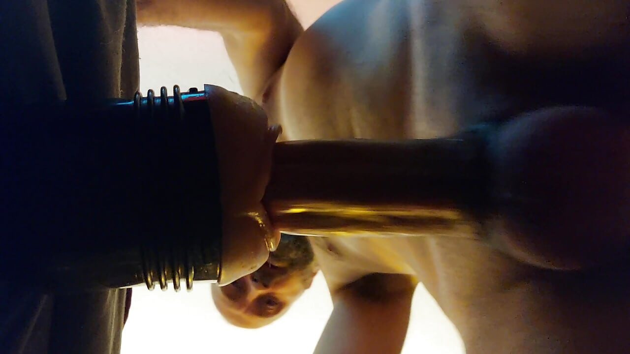 I fuck a fake pussy with a prostate tickler up my tight ass