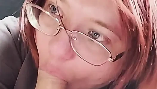 Amateur Girlfriend Blowjob Instead of Cooking - Curvy Brunette with Glasses Sucks and Jerks Cock