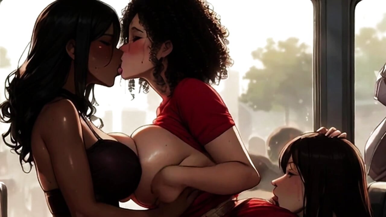 Big Natural Lactating Milfs Breastfeed Each Other On The Bus
