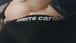 Jerking my cock.