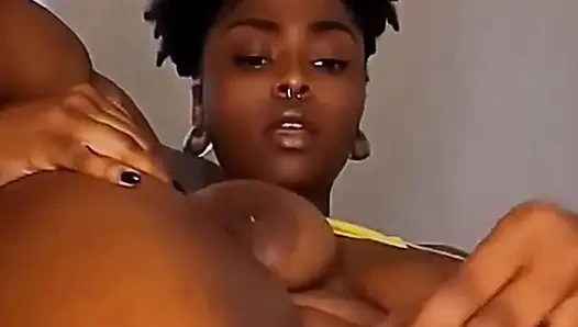 Black ebony pussy wet dildo fucking moaning