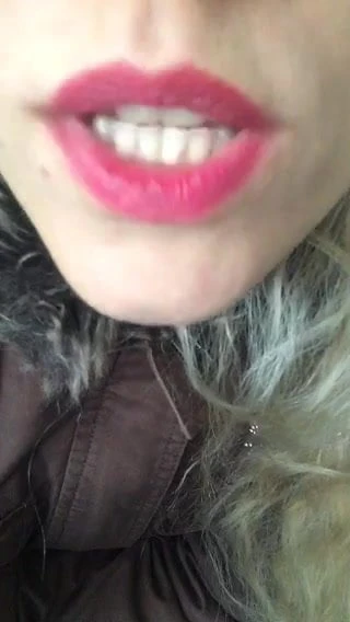 Petite Blonde Slut Licking Lips and Teasing with Mouth