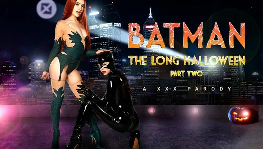 Vrcosplayx 蝙蝠侠在漫长的万圣节 vr 色情片中与猫女和毒藤三人行