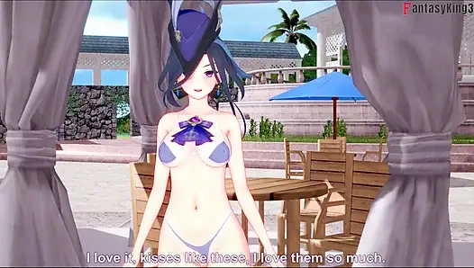 Clorinde делает минет в бикини в видео от первого лица - Genshin Impact