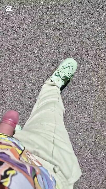 Juicy and thick Bulgarian dick shows off on the street and ends up smearing women's underwear with cum in a store