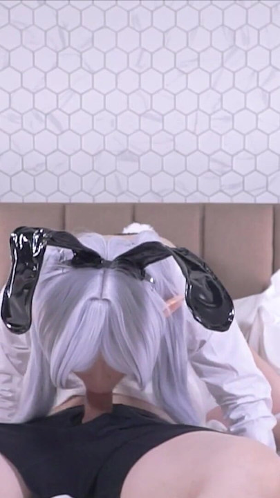 Emotional moment from "Anime Frieren Bunny Girl cosplayer Face Sitting, hentai japanese shemale cosplay 10"