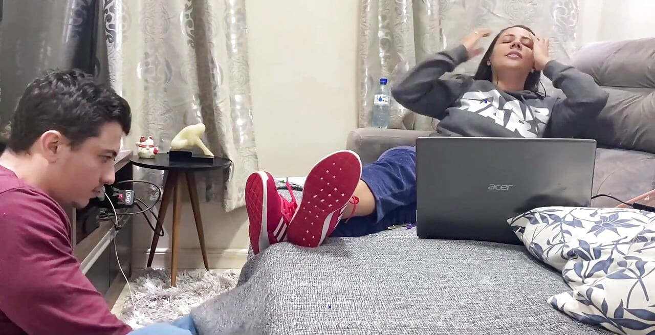 Kiffa Ignores Foot Slave While He Licks Her Sneakers Clean