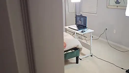 Horny Step-son Fucks & Creampies Step-mommy During Webcam Show
