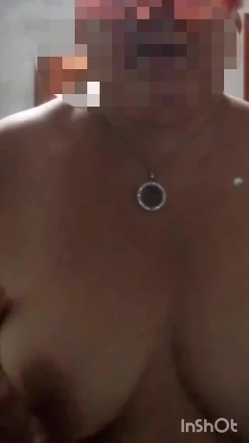 Iconic moment from "Widowed grandmother sends a video to her lover touching her tits"