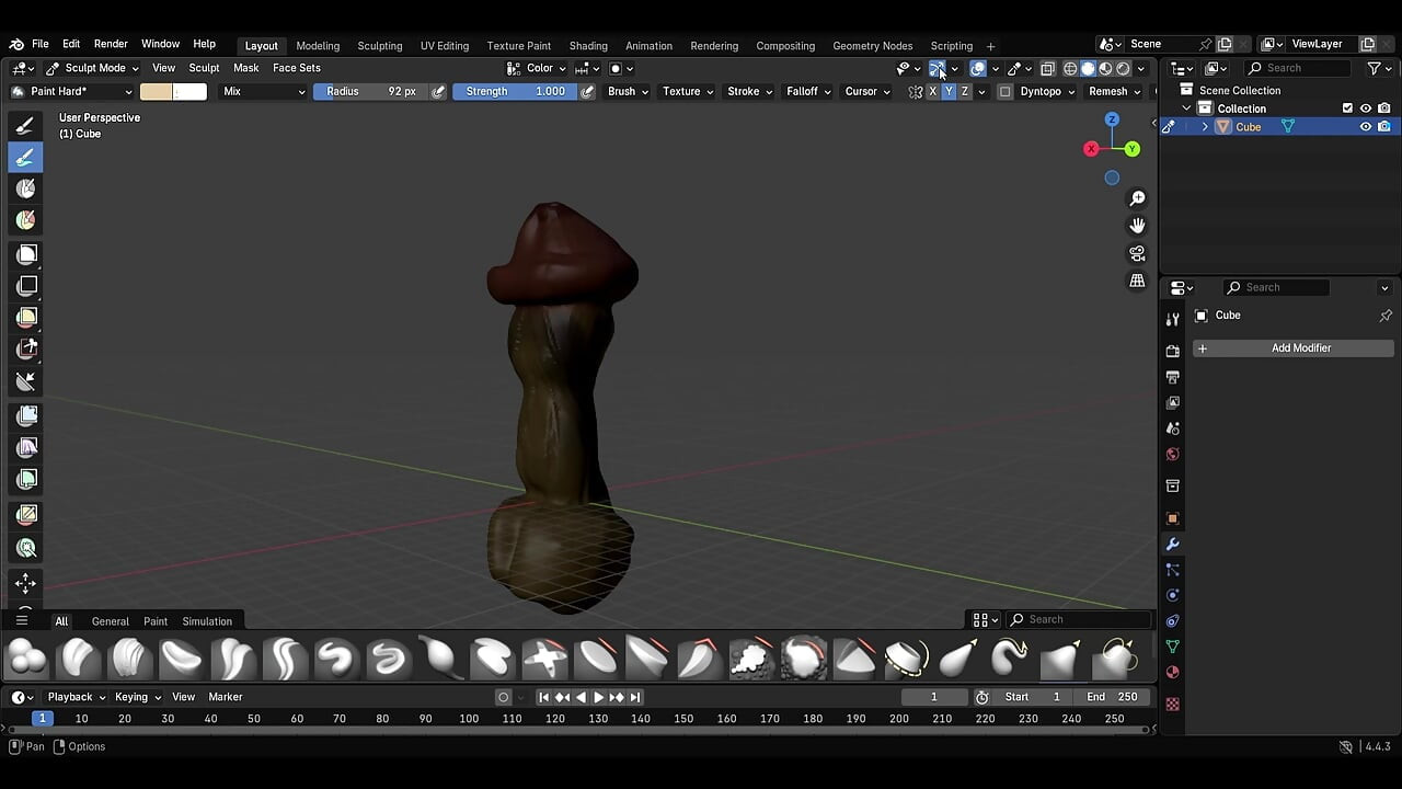 A circumstance dick with blender 3d