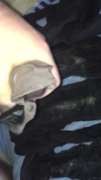 Cumming on wife's dirty panties - knickers