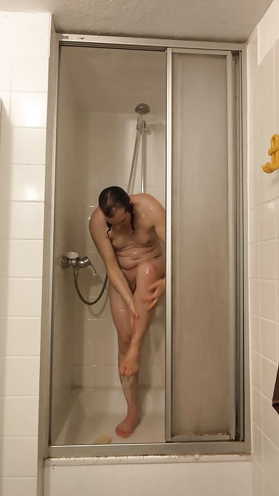 Santa Claus goes to take a shower