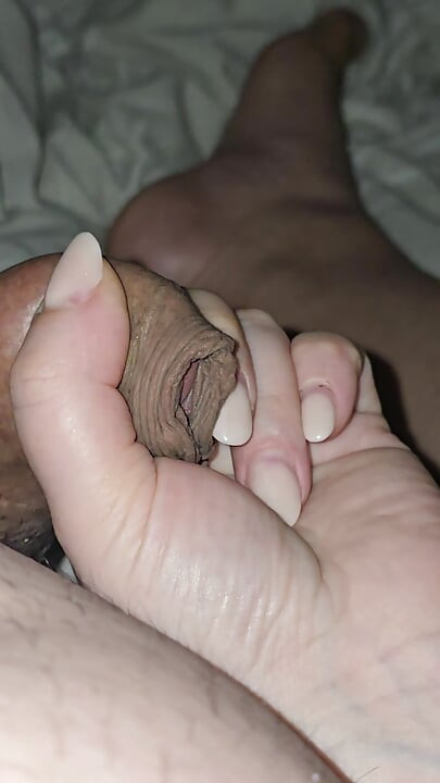 Unfaithful step mom handjob step son dick while husband is on business trip