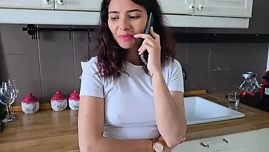 My hot girlfriend wants my cock inside while her parents aren't home