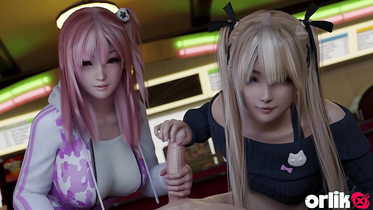 Honoka & Marie Rose - Gruppsex 3D -animering - tighta fittor & spermasprut (död eller levande)